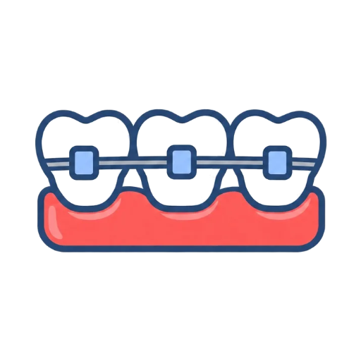 Ícono de ortodoncia con brackets